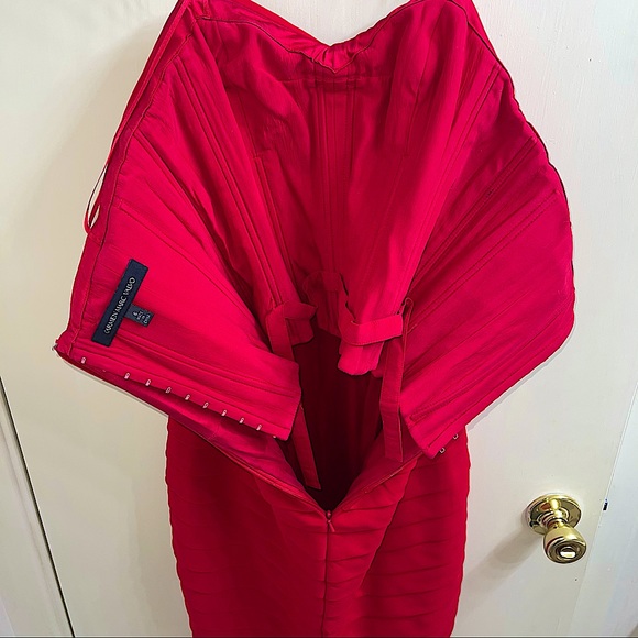 Carmen Marc Valvo Strapless Silk Cocktail Dress 6 - Picture 6 of 11